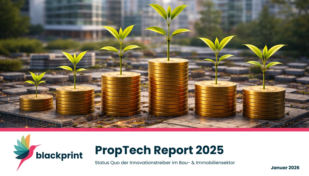 Cover: PropTech Report 2025: Status Quo der Innovationstreiber im Bau- & Immobiliensektor